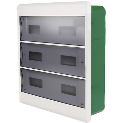 Centrinho Schneider Pvc Embutir Fume Para 36 Disjuntores Din Sem Barramento