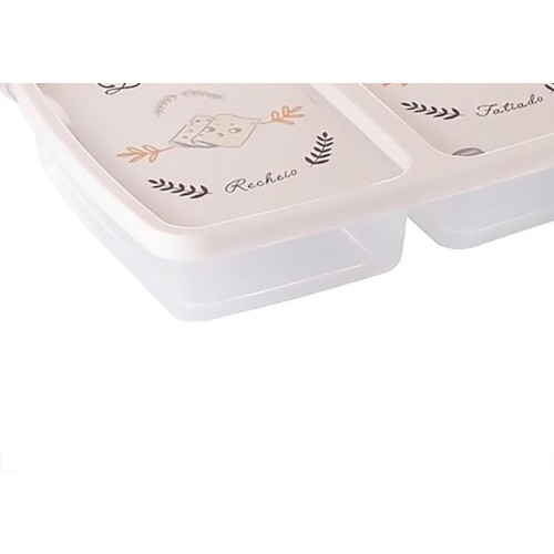 Pote Plastico Plasutil Porta Frios Com 2 Divisorias Decorado - 8696