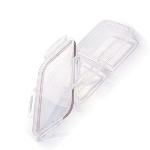 Pote Plastico Plasutil Com 2 Divisorias Hermetico Transparente Com Borracha - 13084