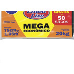 Saco De Lixo Embalixo Mega 100L 75X105Cm Preto Com 50 Pecas