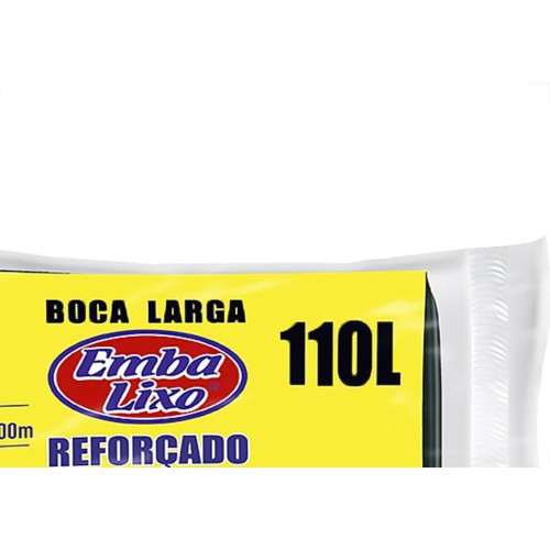 Saco De Lixo Embalixo Reforcado 110L 90X100Cm Preto Pacote Com 25 Sacos