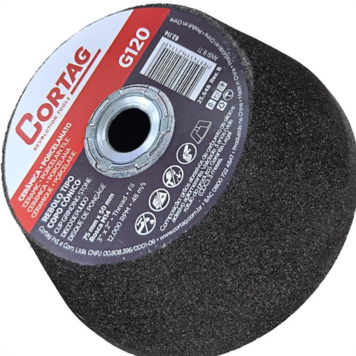 Rebolo Cortag Conico 75Mm X 50Mm Rosca M14 - G-120 - 62114