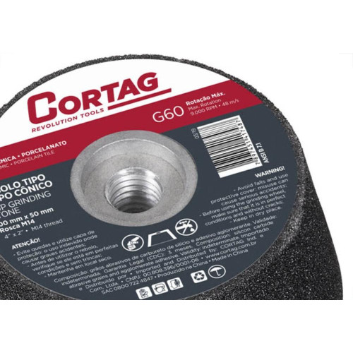 Rebolo Cortag Conico 100Mm X 50Mm Rosca M14 G-60 - 61748