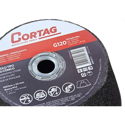 Rebolo Cortag Conico 100Mm X 50Mm Rosca M14 G-120 - 61750