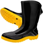 Bota Galocha Pvc Marluvas Vulcaflex Preta/Amarela No.44 Com Meia
