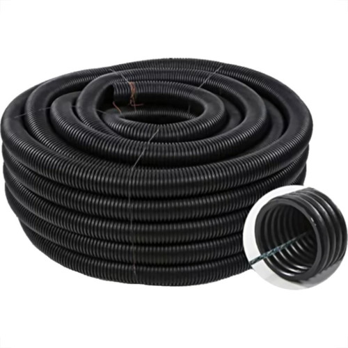 Duto Corrugado Bravo Pead Preto 1,1/4'' X 50M Com Cabo Guia