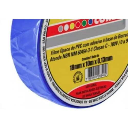 Fita Isolante Steck 10M Azul - Sft1310Az - Kit C/10 Pecas