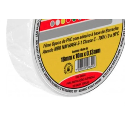Fita Isolante Steck 10M Branca - Sft1310Br - Kit C/10 Pecas