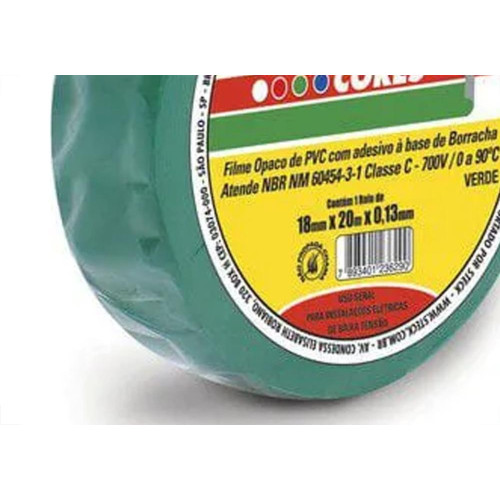 Fita Isolante Steck 10M Verde - Sft1310Vd - Kit C/10 Pecas