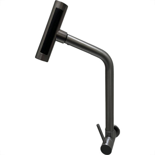 Torneira Pia Parede Metal Brazhu Com 4 Jatos Grafite - 1/4 Volta