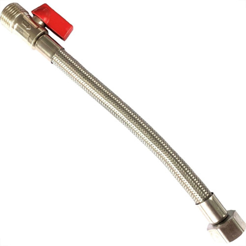 Engate Flexivel Malha Inox Brazhu Trancado 60Cm Com Registro
