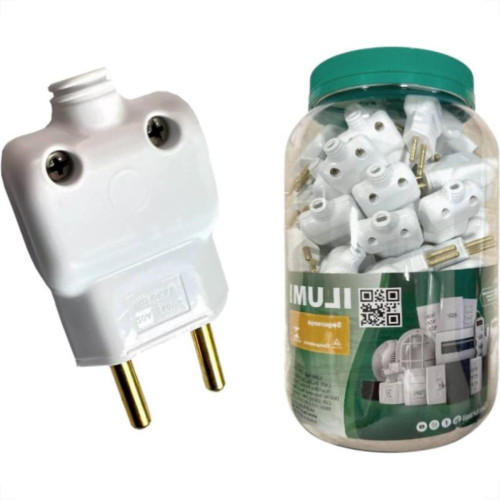 Pino Prensa Cabo Ilumi 2 Polos 10A. Branco Pote Com 60 Pecas 14240Pg