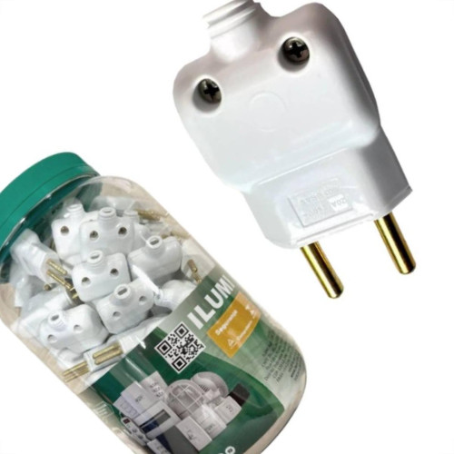 Pino Prensa Cabo Ilumi 2 Polos 10A. Branco Pote Com 60 Pecas 14240Pg