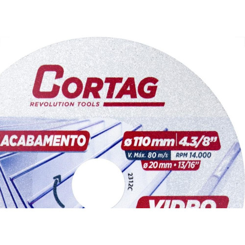 Disco Diamantado Cortag Porcelanato Vidro 110Mm X 20Mm - 62796