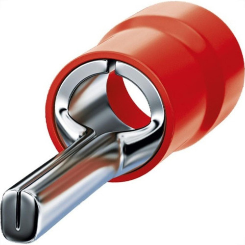 Terminal Pino Pre-Isolado Sforplast 35Mm Comprimento 17Mm - Vermelho Pacote Com 25 Pecas