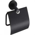 Acessorio Wc Hidrolar Faetto Papeleira Com Tampa Preto Fosco - 10046