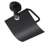 Acessorio Wc Hidrolar Faetto Papeleira Com Tampa Preto Fosco - 10046