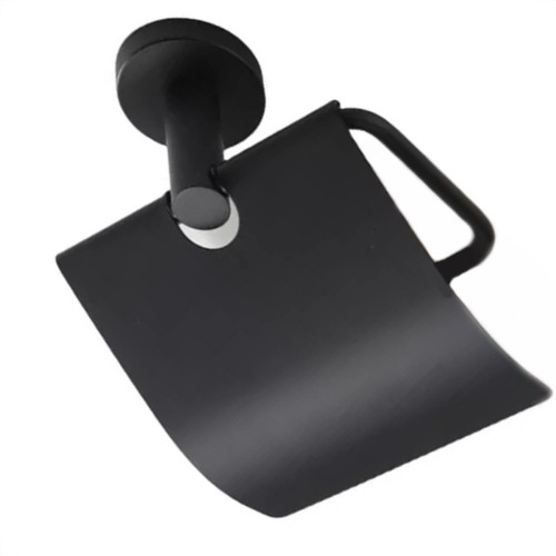 Acessorio Wc Hidrolar Faetto Papeleira Com Tampa Preto Fosco - 10046