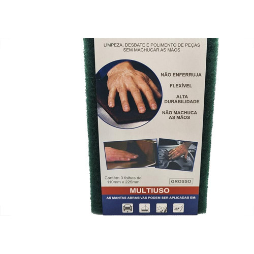 Folha Abrasiva Disflex Grossa 225X110Mm Verde - Pacote Com 3 Folhas - 39001