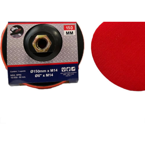 Disco Borracha Disflex Suporte Para Lixa Pluma 6''Preto - 30.003