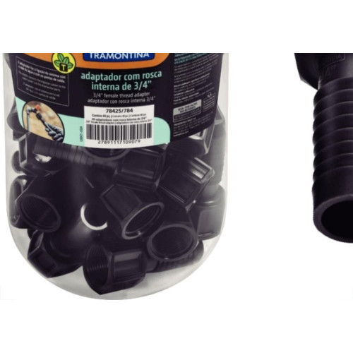 Conexao Preta Tramontina Adaptador Rosca Interna 3/4'' Pote Com 40 Pecas - 78425784