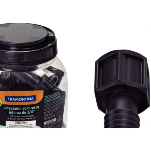 Conexao Preta Tramontina Adaptador Rosca Interna 3/4'' Pote Com 40 Pecas - 78425784