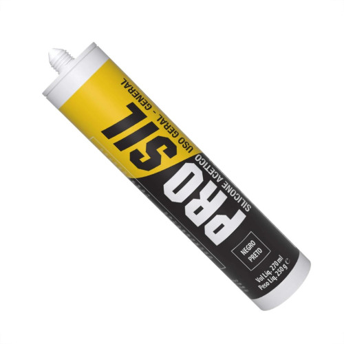 Silicone Acetico Pro Sil Soudal Preto 250Ml/244G.