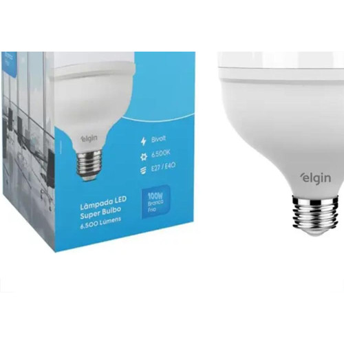 Lampada Led Alta Potencia Elgin 100W. 10.000Lm Bivolt 6500K. - E27/E40