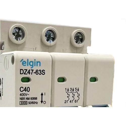 Disjuntor Elgin ''Din'' Tripolar Dz47-63S - 40A.