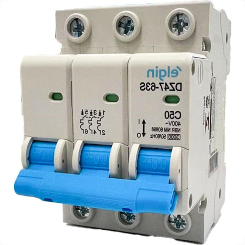 Disjuntor Elgin ''Din'' Tripolar Dz47-63S - 50A.