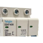 Disjuntor Elgin ''Din'' Tripolar Dz47-63S - 50A.