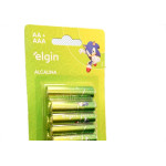 Pilha Elgin Alcalina Cartela Com 16 Pecas - 8 Pecas Aa + 8 Pecas Aaa