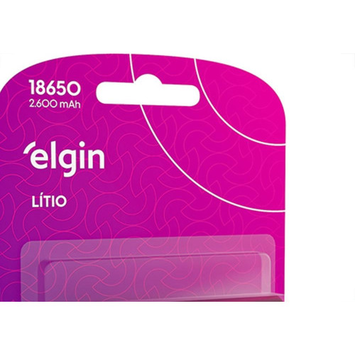 Pilha Elgin Bateria 3,7V. Litio Cromado 2600 18650 Com 1 Peca