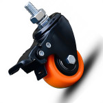 Rodizio Colson Com Parafuso Giratoria 75Mm Com Trava Laranja - Gleb6596