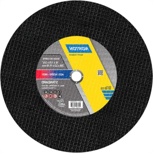 Disco Corte Ferro Norton Standard 10''X1,8''X3,4'' - 3,0Mm