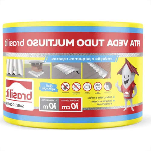 Fita Multiuso Brasilit Veda Tudo Aluminio 10Cm X 10M