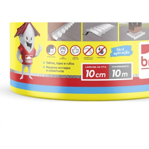 Fita Multiuso Brasilit Veda Tudo Aluminio 10Cm X 10M