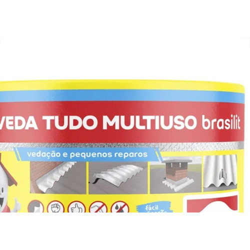 Fita Multiuso Brasilit Veda Tudo Aluminio 10Cm X 10M