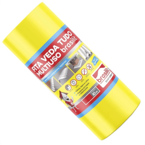 Fita Multiuso Brasilit Veda Tudo Aluminio 45Cm X 10M