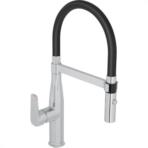 Torneira Bica Movel Pia Mesa Metal Deca Cozinha Monocomando Level Motion Cromada/Preta -2274.C.Preto