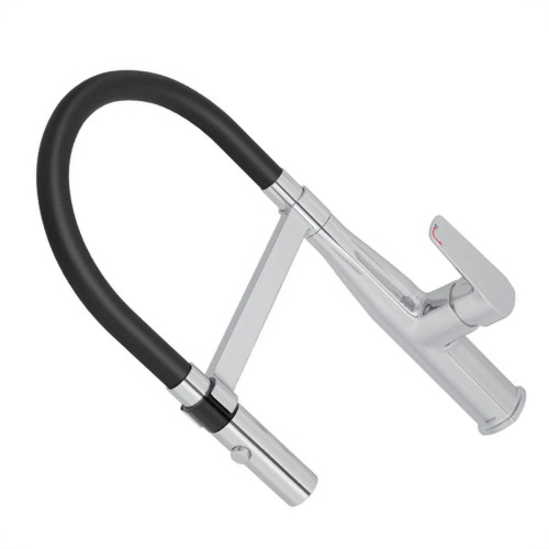 Torneira Bica Movel Pia Mesa Metal Deca Cozinha Monocomando Level Motion Cromada/Preta -2274.C.Preto