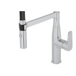 Torneira Bica Movel Pia Mesa Metal Deca Cozinha Monocomando Level Motion Cromada/Preta -2274.C.Preto