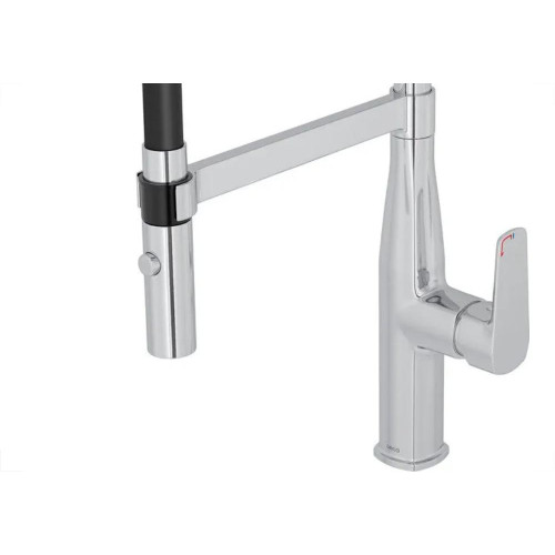 Torneira Bica Movel Pia Mesa Metal Deca Cozinha Monocomando Level Motion Cromada/Preta -2274.C.Preto
