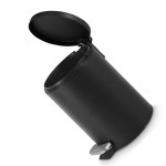 Lixeira Com Pedal Redonda Powermaid Matte 3 Litros Preta