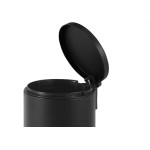 Lixeira Com Pedal Redonda Powermaid Matte 3 Litros Preta