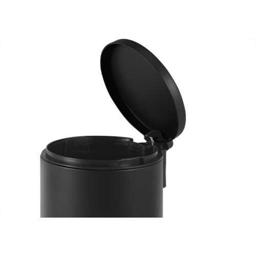 Lixeira Com Pedal Redonda Powermaid Matte 3 Litros Preta