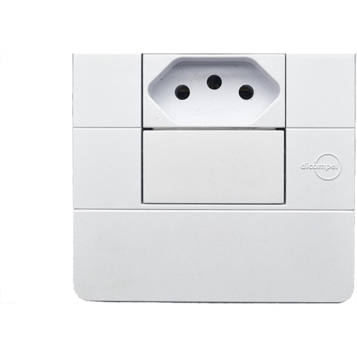 Conjunto Dicompel Ritz 1 Tomada Horizontal 2P+T. 20A. Branco - Rzb-2000/30