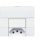 Conjunto Dicompel Ritz 1 Tomada Horizontal 2P+T. 20A. Branco - Rzb-2000/30