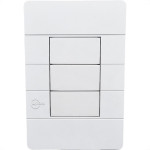 Placa Conjunto Dicompel Ritz Branca 4X2 - Cega + Suporte - Rzb-2300/34