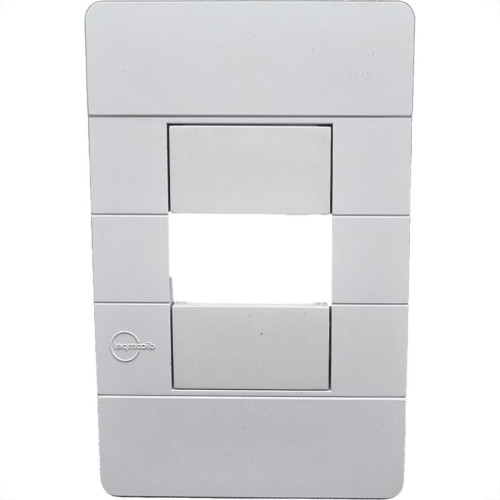 Placa Conjunto Dicompel Ritz Branca 4X2 - 1 Modulo Horizontal + Suporte - Rzb-2300/37